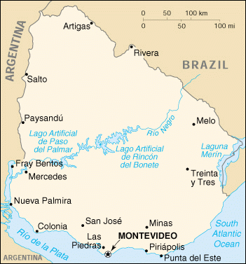 Map of Uruguay