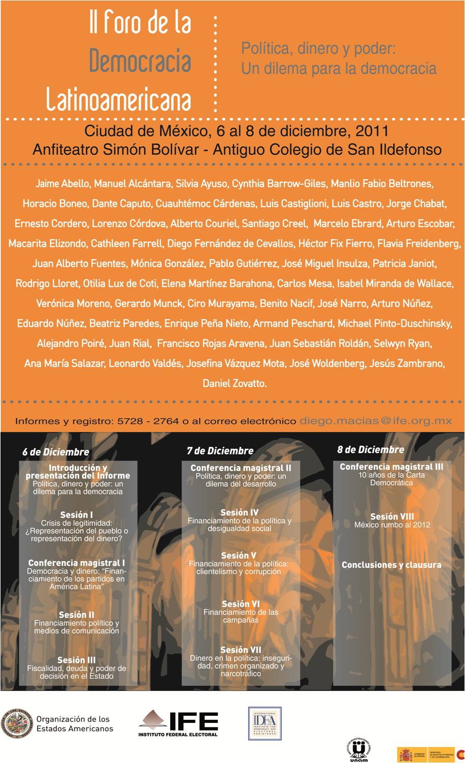póster foro de la democracia latinoamericana