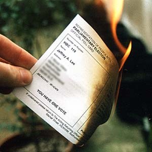 ballot burnt