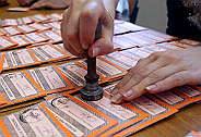 stamping the ballots