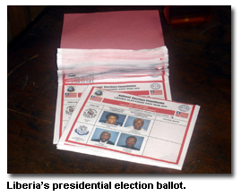 Liberia: Ballot for Presidential elections (2005)