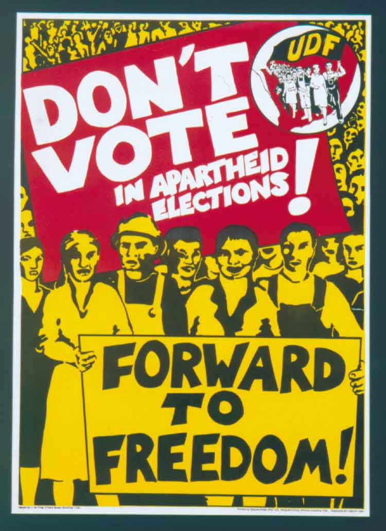 South Africa: Poster "Don't Vote In Apartheid Elections"