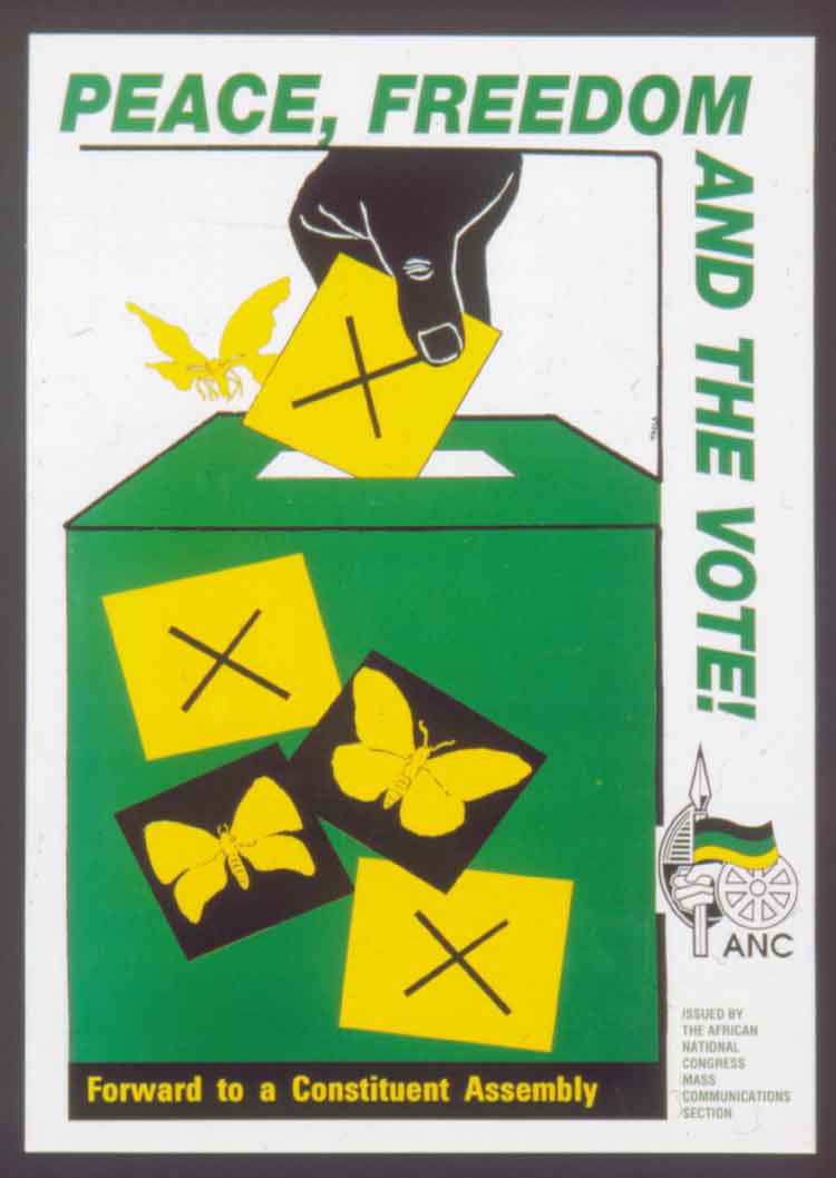 South Africa: ANC Poster "Peace, Freeedom and the Vote" (1994)