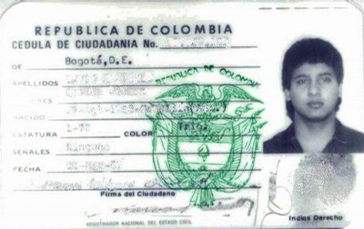 Colombia: Cédula de ciudadanía (Formato 1)