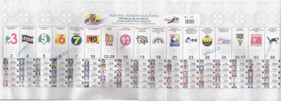 Ecuador: Boleta electoral para consejeros provinciales (2006).