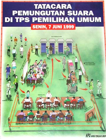 Indonesia: Poster by Indonesian Election Commission (KPU) [1999]