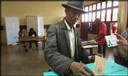 Man casting ballot in Madagascar