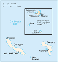 Map of Netherlands Antilles (small)