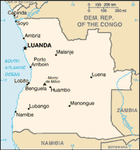 Map of Angola (small)