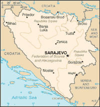 Map of Bosnia and Herzegovina (small)