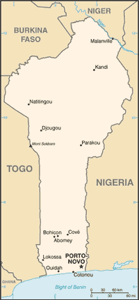Map of Benin (small)