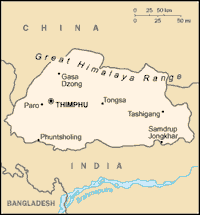 Map of Bhutan (small)