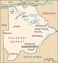 Map of Botswana (small)
