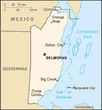 Map of Belize (small)