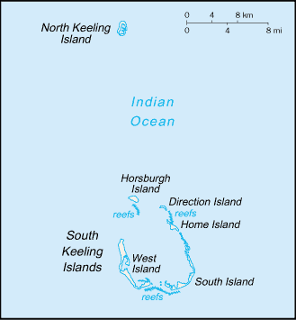 Map of Cocos (keeling) Islands