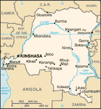 Map for Congo (Kinshasa), Democratic Republic of the