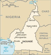 Map of Cameroon (small)