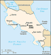 Map of Costa Rica (small)