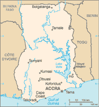 Map of Ghana (small)