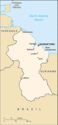 Map of Guyana (small)