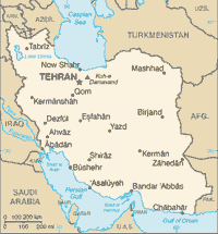 Map of Iran, Islamic Republic of (small)