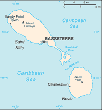Map of Saint Kitts and Nevis (small)