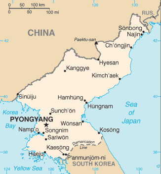 Map of Korea, Democratic People's Republic of
