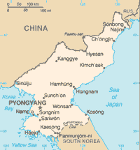 Map of Korea, Democratic People's Republic of (small)