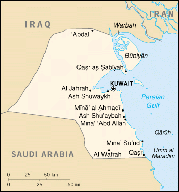 Map of Kuwait
