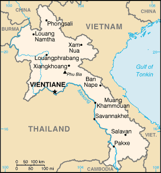 Map of Lao People's Democratic Republic