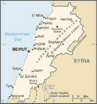 Map of Lebanon (small)