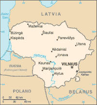 Map of Lithuania (small)