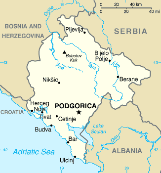 Map of Montenegro