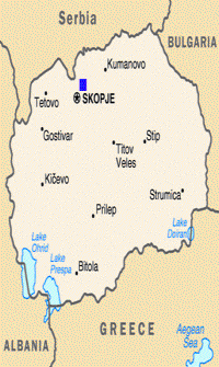Map of North Macedonia, the Republic of (small)