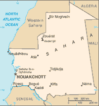 Map of Mauritania (small)