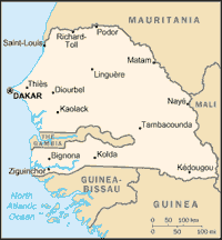 Map of Senegal (small)