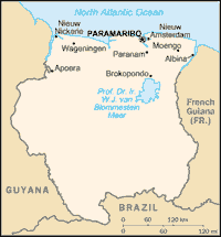 Map of Suriname (small)
