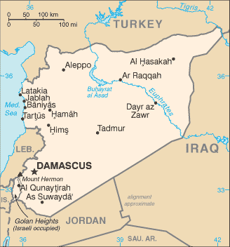 Map of Syrian Arab Republic