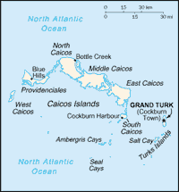 Map of Turks and Caicos Islands (small)