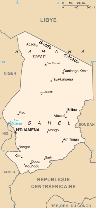 carte du Tchad