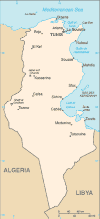 Map of Tunisia (small)