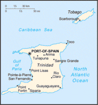 Map of Trinidad and Tobago (small)