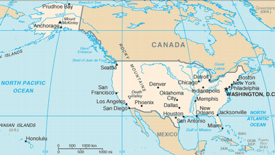 Map of United States of America